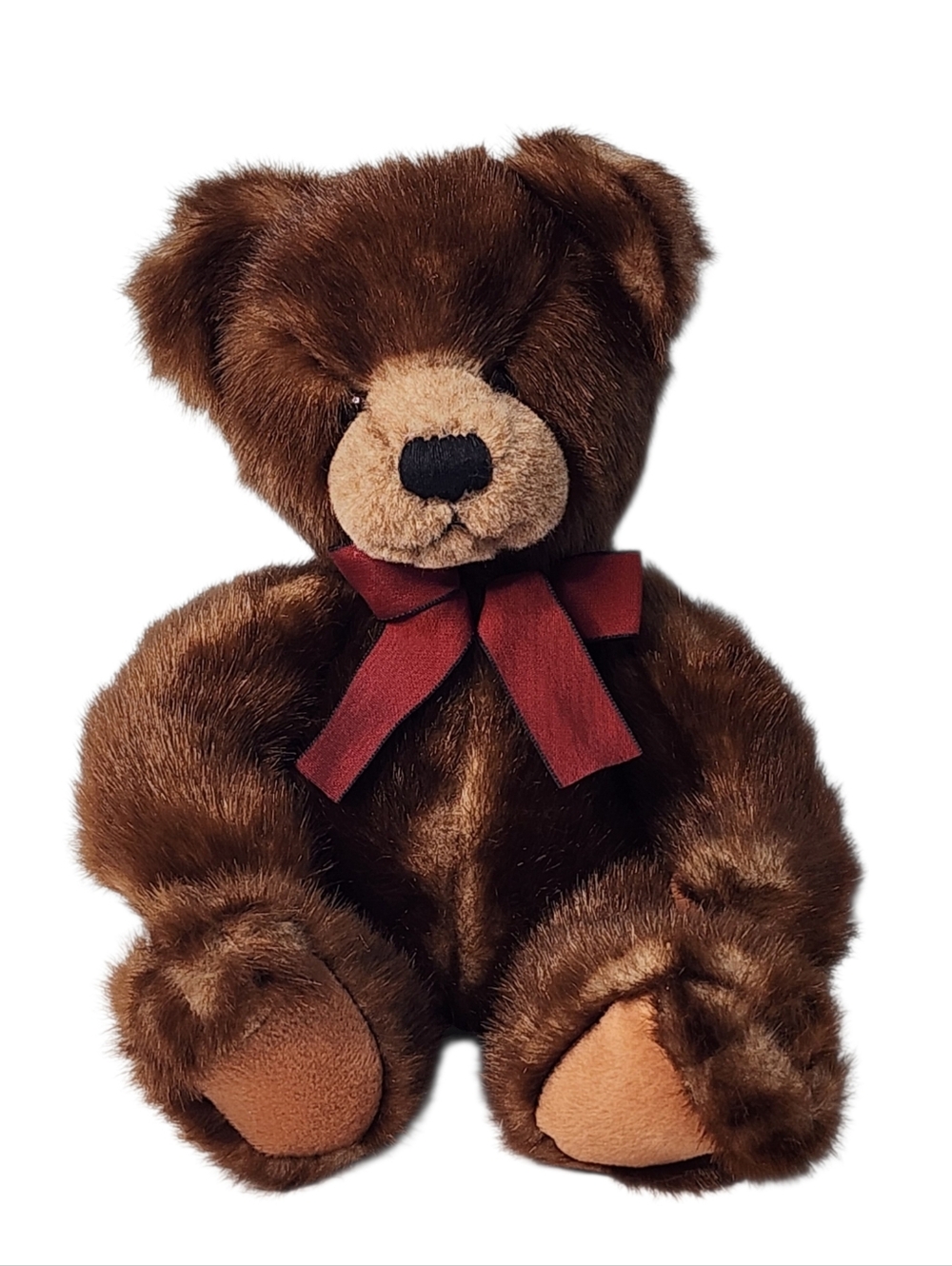 Vintage Russ Berrie Brandwell Mink Brown Teddy Bear Stuffed Animal With Bow